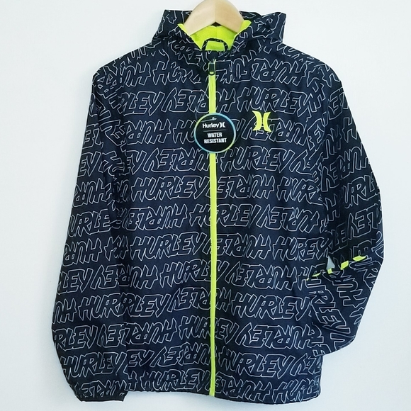 Hurley Water-Resistant Jacket Hoodie Windbreaker Jacket NEW Size XL 13-15 Years - Picture 4 of 16